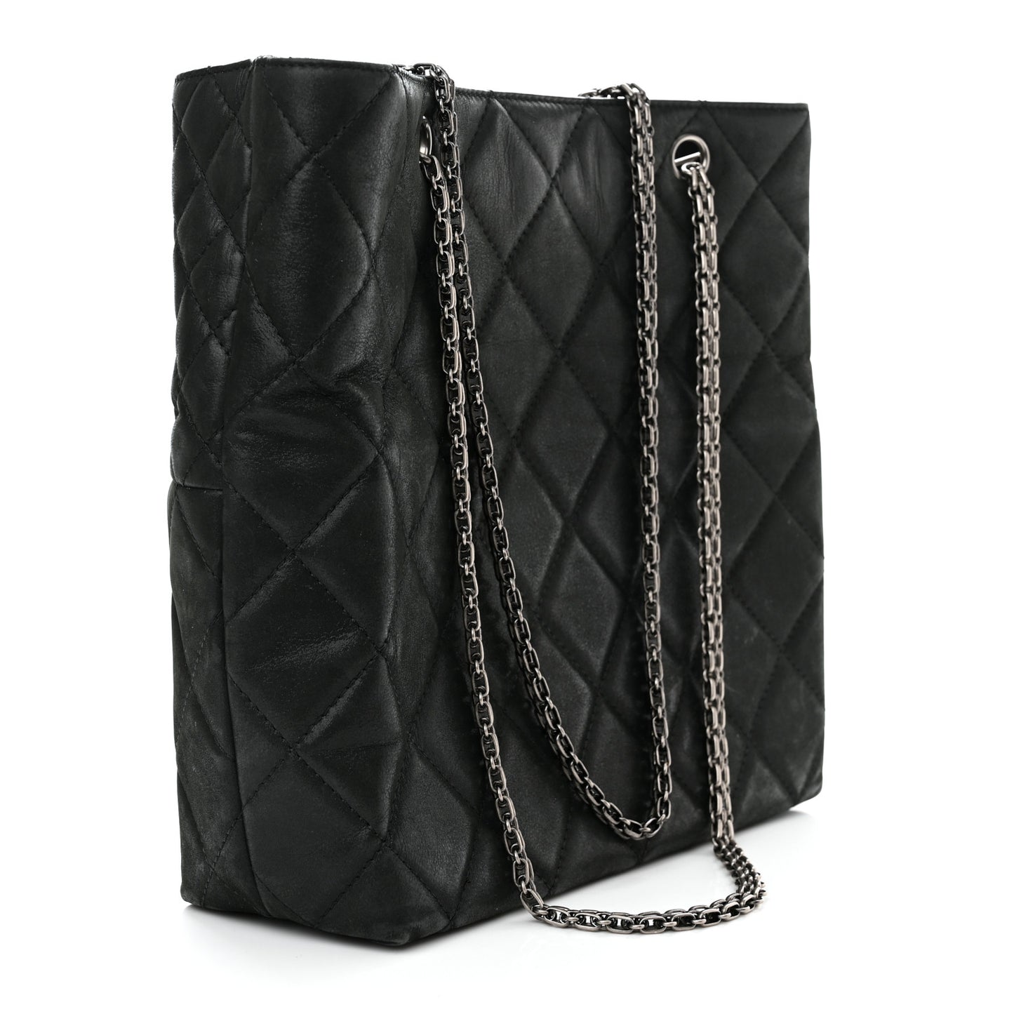 Iridescent Calfskin Quilted Reissue 2.55 Tote Black