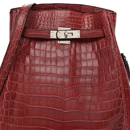 Hermes Niloticus Crocodile Kelly Sport 26 Rouge H 8 of 15