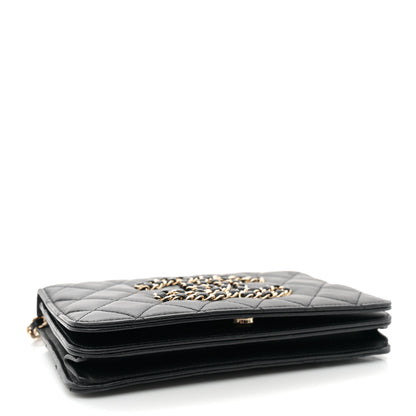 Chanel Lambskin Quilted CC Wallet On Chain WOC Black 4 of 14