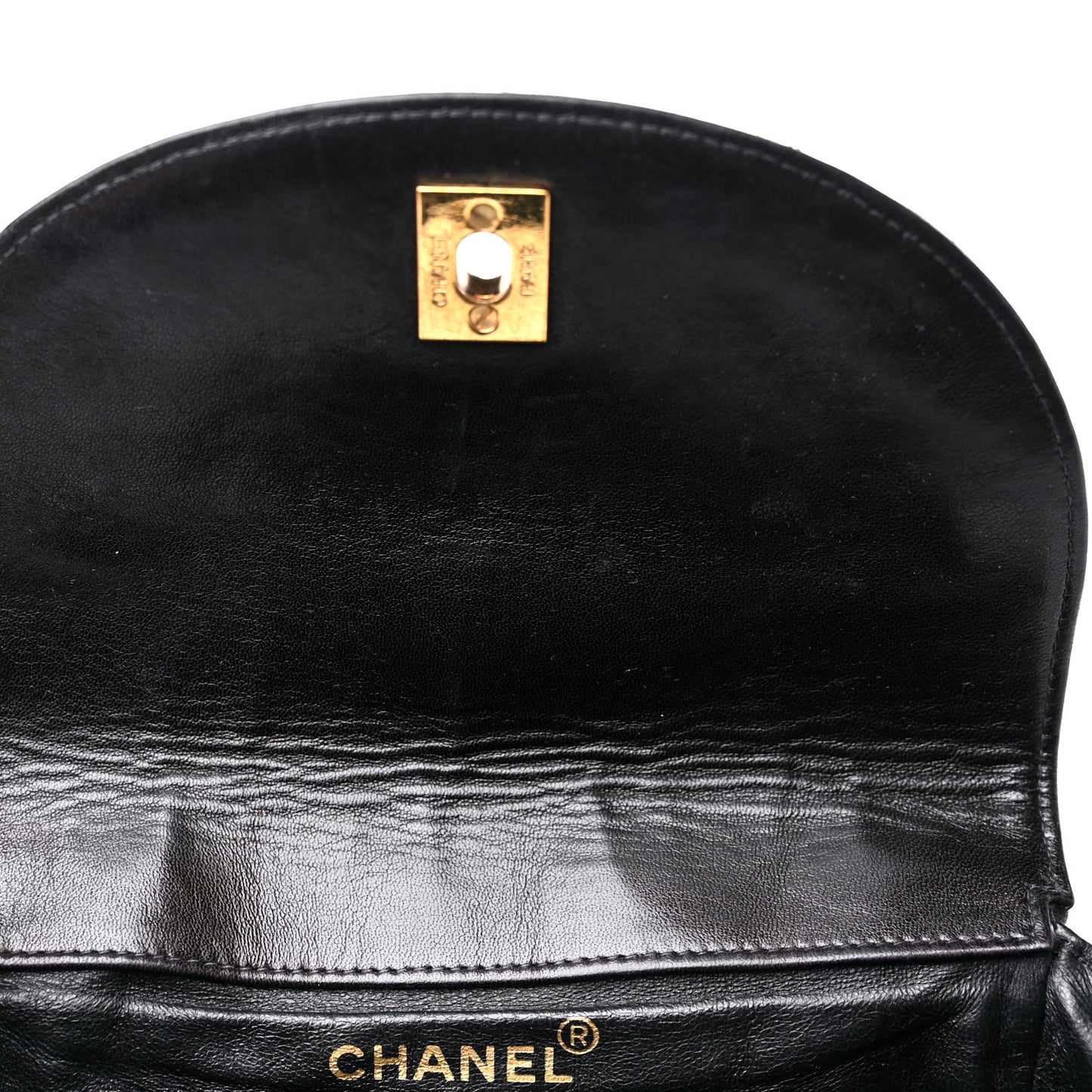 Lambskin Quilted Drawstring Backpack Black