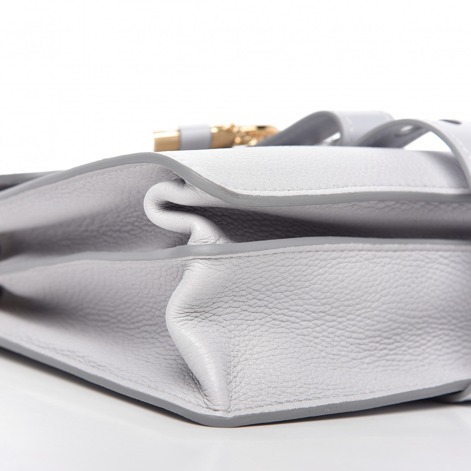 Chloe Shiny Grained Calfskin Medium Aby Day Shoulder Bag Airy Grey 6 of 8