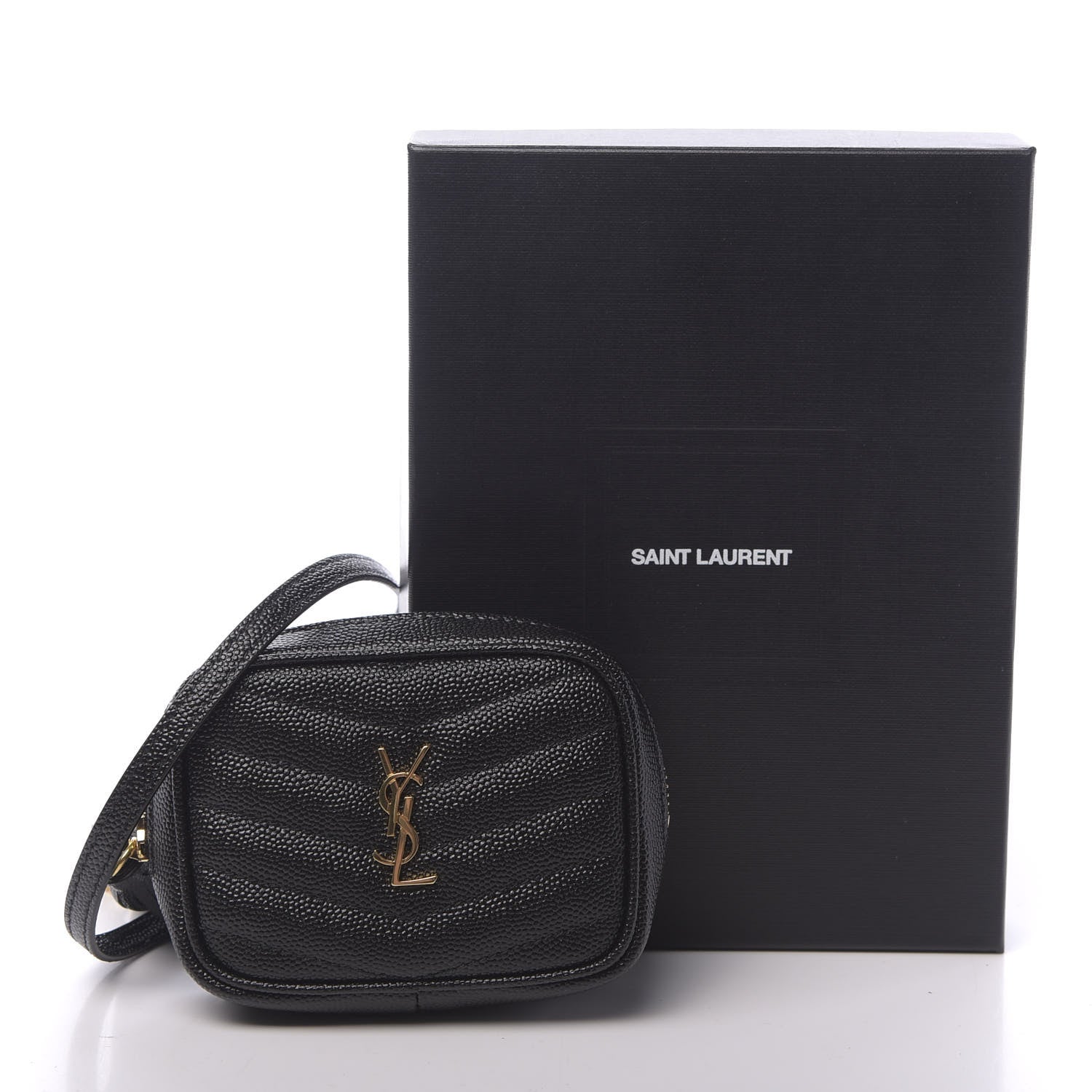 Saint Laurent Grain De Poudre Matelasse Monogram Baby Lou Camera Bag Black 11 of 11