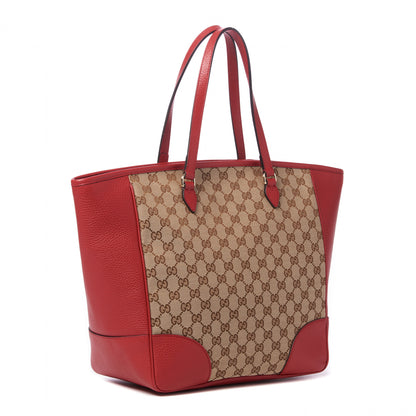 Gucci Monogram Bree Zippered Tote Beige Red 2 of 8