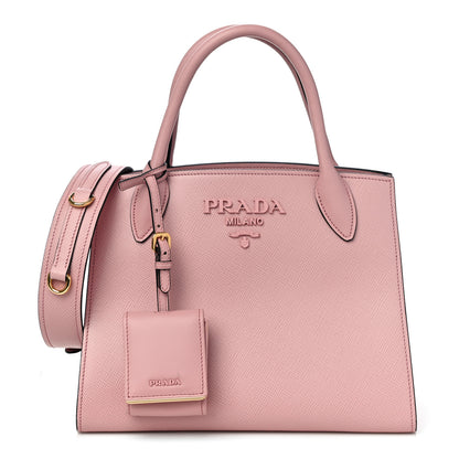 Prada Saffiano Cuir Calfskin Small Monochrome Top Handle Tote Pesco 1 of 9