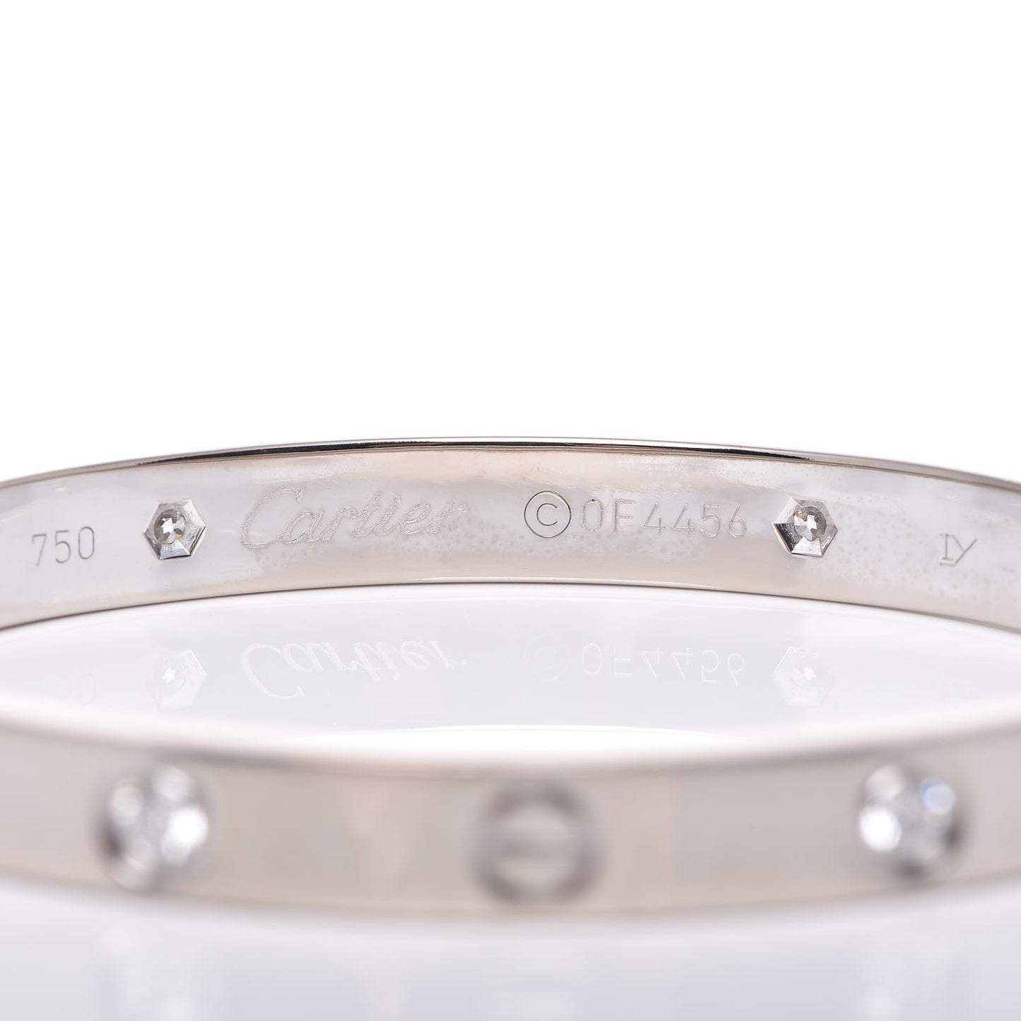 18K White Gold 4 Diamond LOVE Bracelet 16