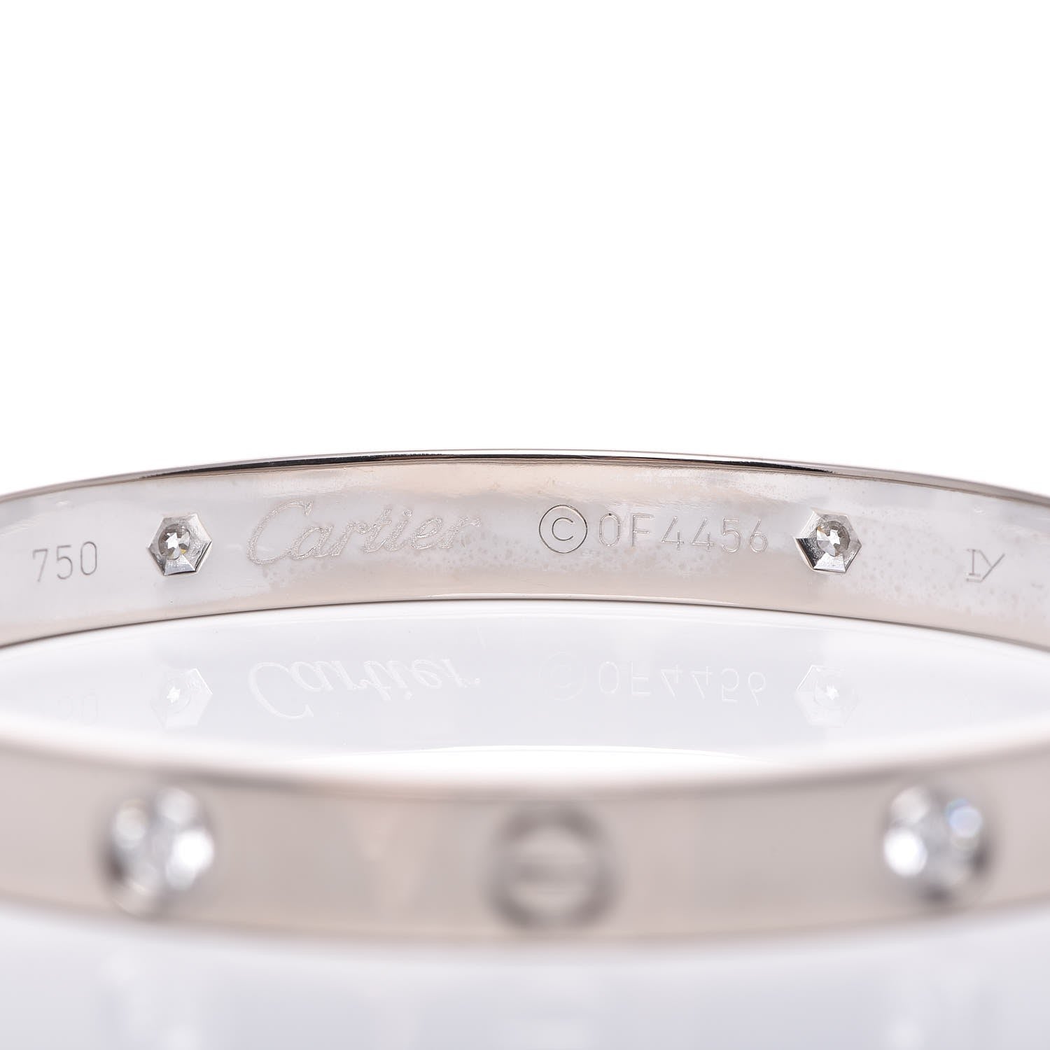 Cartier 18K White Gold 4 Diamond LOVE Bracelet 16 5 of 9