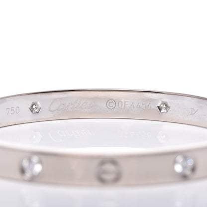 Cartier 18K White Gold 4 Diamond LOVE Bracelet 16 5 of 9