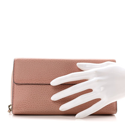 Gucci Dollar Calfskin Interlocking G Continental Wallet Soft Pink 2 of 12