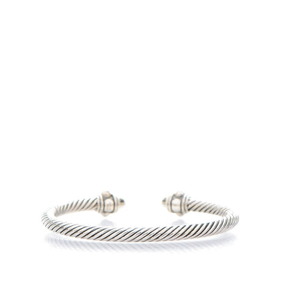 David Yurman Sterling Silver Diamond 5mm Cable Renaissance Bracelet 3 of 6