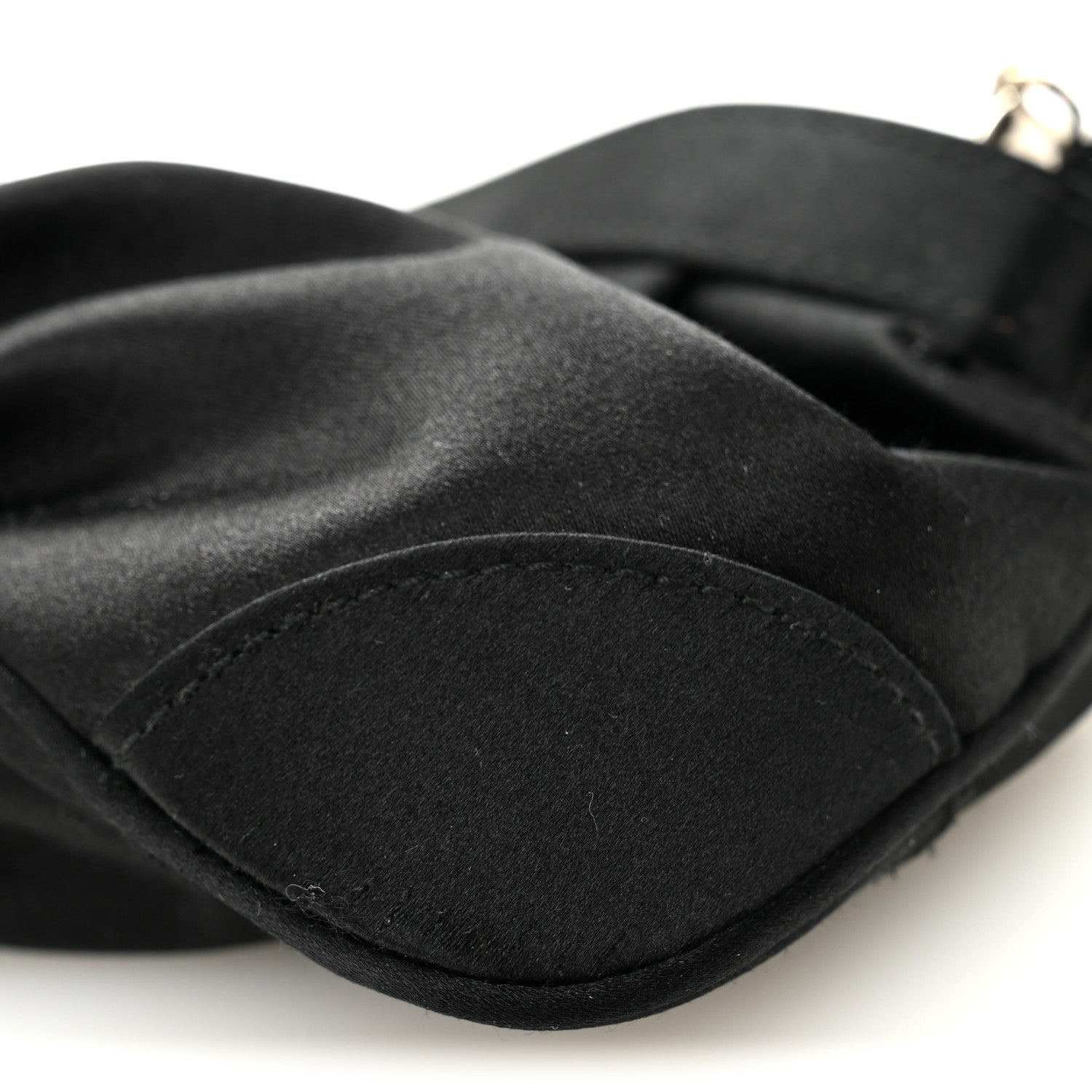 Salvatore Ferragamo Satin Crystal Chain Clutch Black 1786837