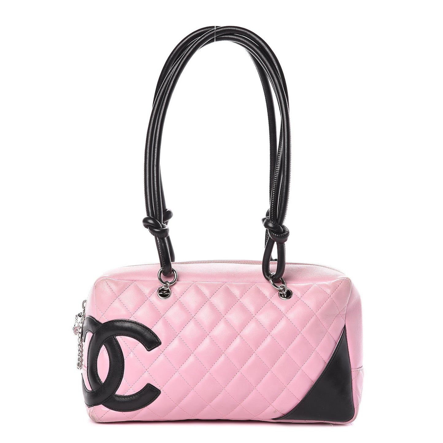 Calfskin Quilted Large Cambon Bowler Pink