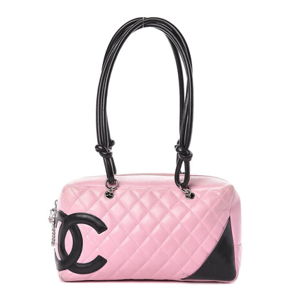 Chanel Calfskin Quilted Large Cambon Bowler Pink 1 of 20