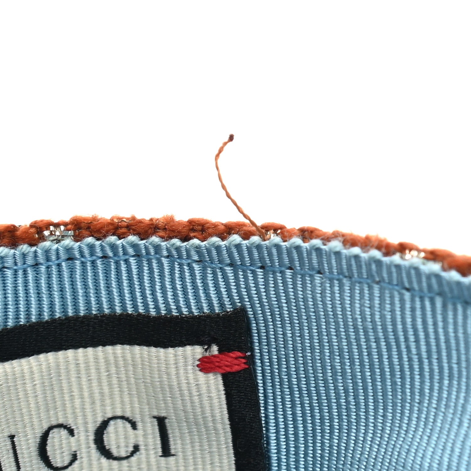 Gucci Canvas Lame GG Monogram Rush Baseball Hat S Burnt Orange Silver 9 of 9