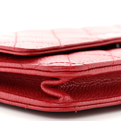 Chanel Caviar Quilted Wallet On Chain WOC Red 10 of 14