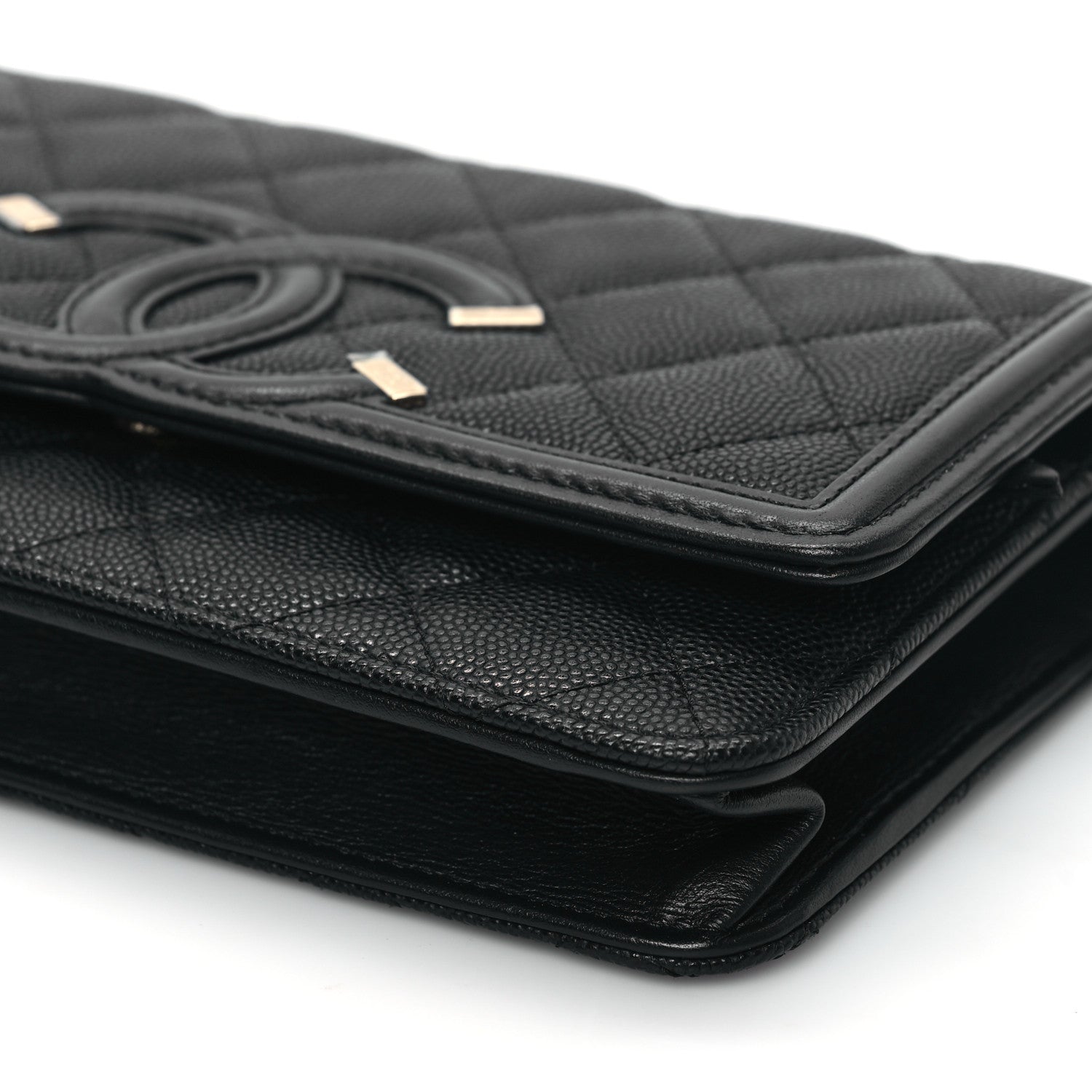 Chanel Caviar Quilted CC Filigree Wallet On Chain WOC Black 11 of 12