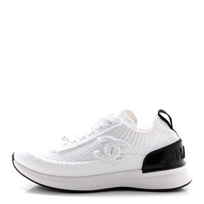 Chanel Fabric Logo Sneakers 36.5 White 1 of 12