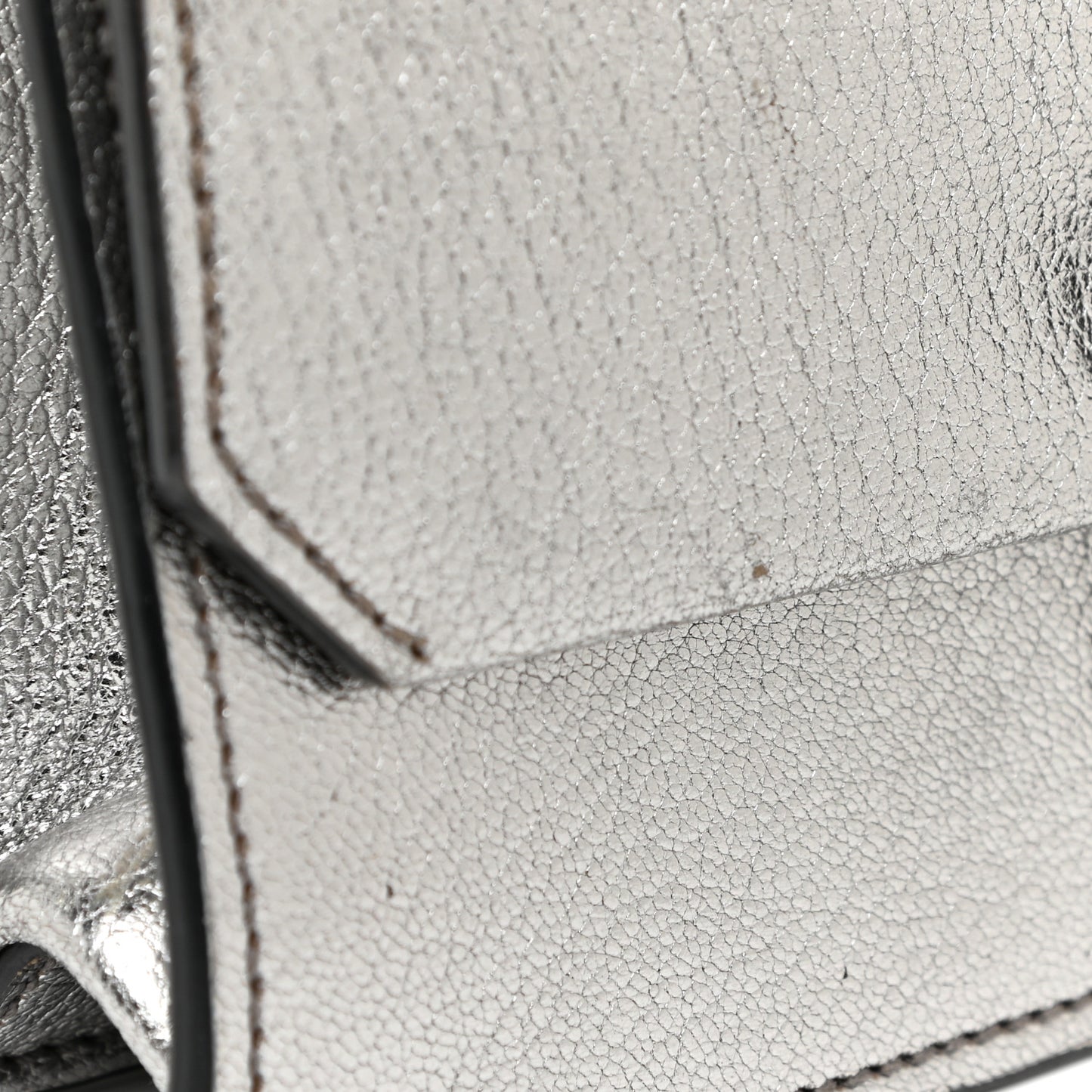 Metallic Goatskin Bandoliera Madras Shoulder Bag Chrome