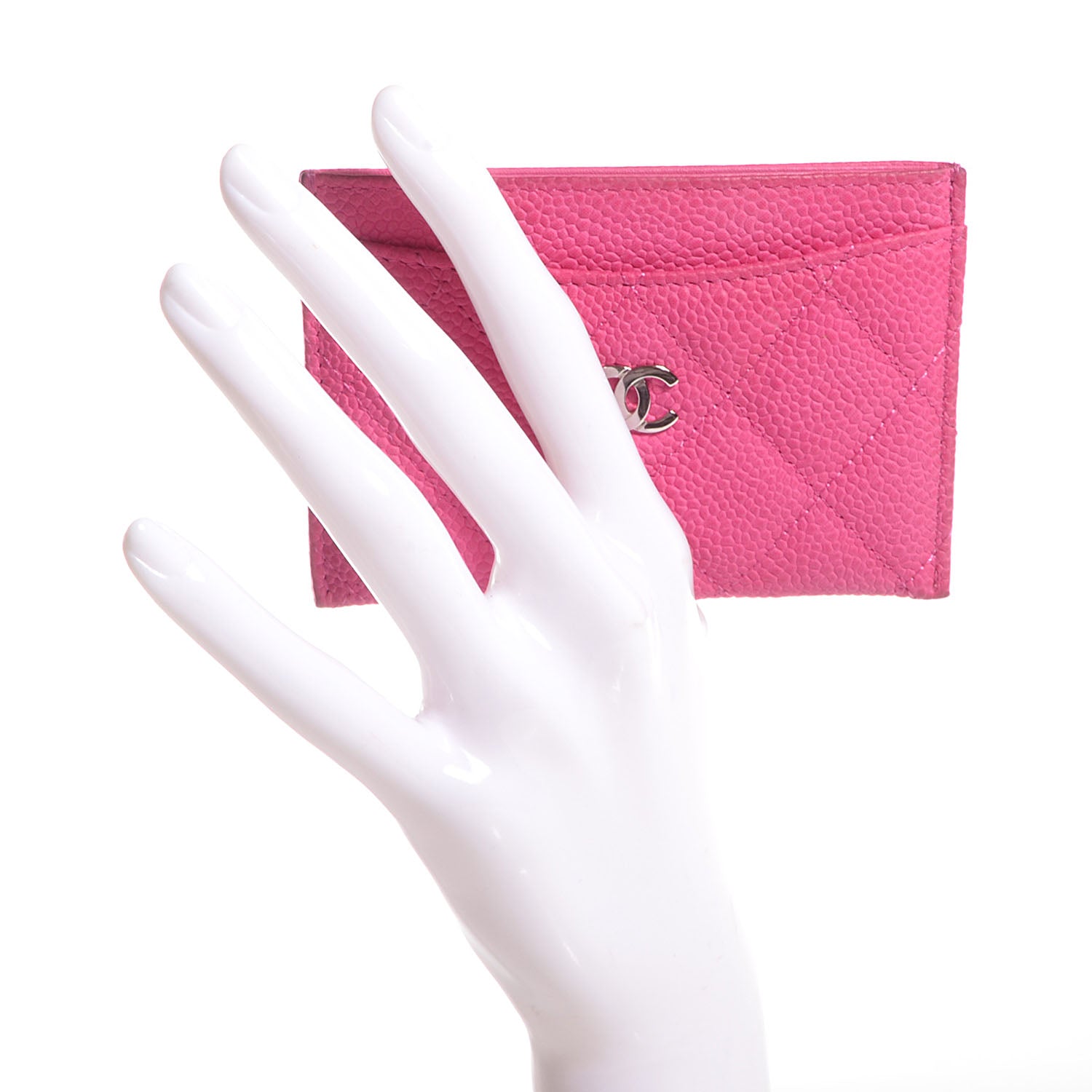 Chanel Iridescent Caviar Quilted Card Holder Pink 2 of 9