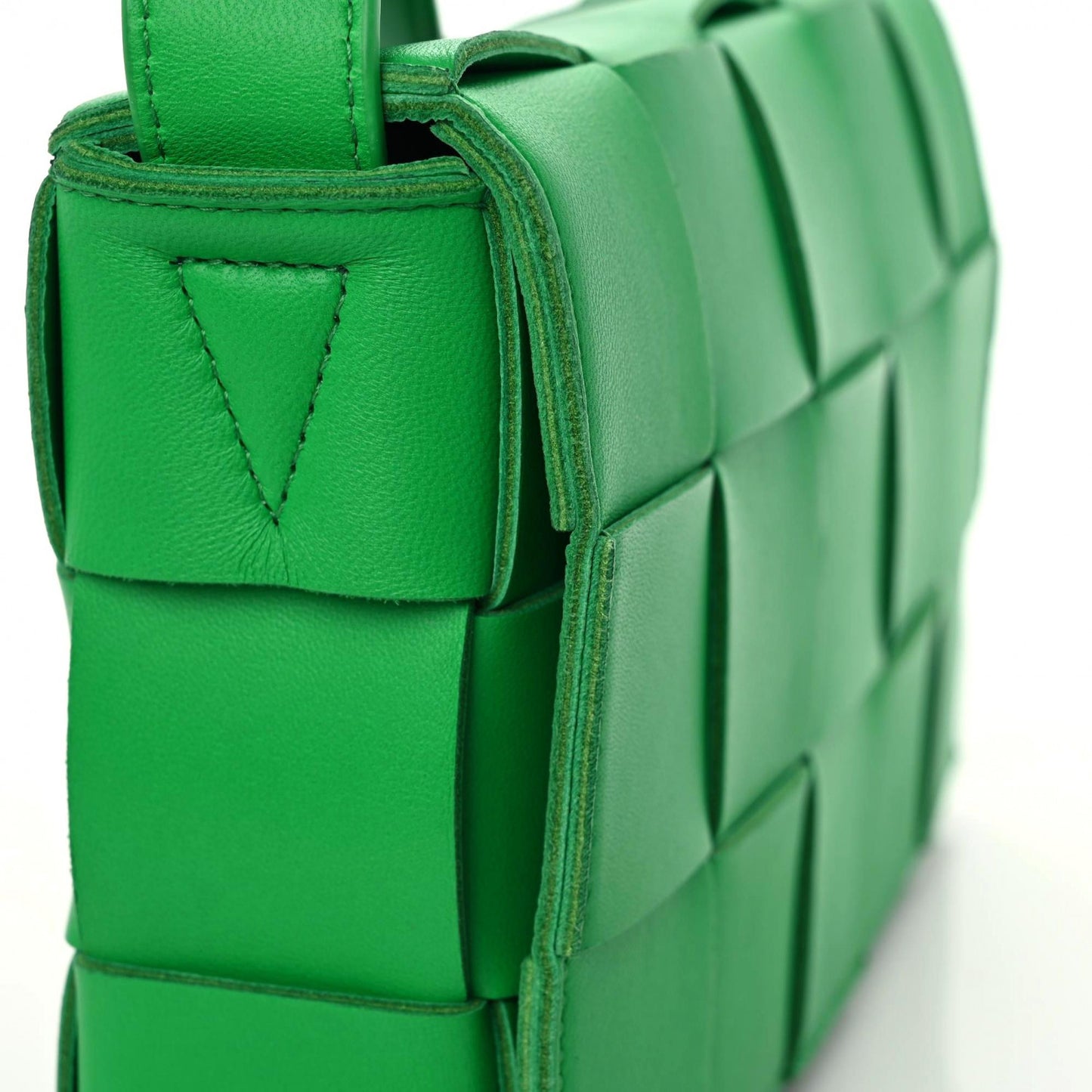 Lambskin Maxi Intrecciato Cassette Crossbody Bag Grass