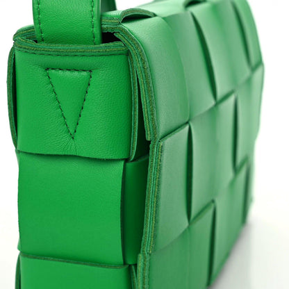 Bottega Veneta Lambskin Maxi Intrecciato Cassette Crossbody Bag Grass 14 of 16