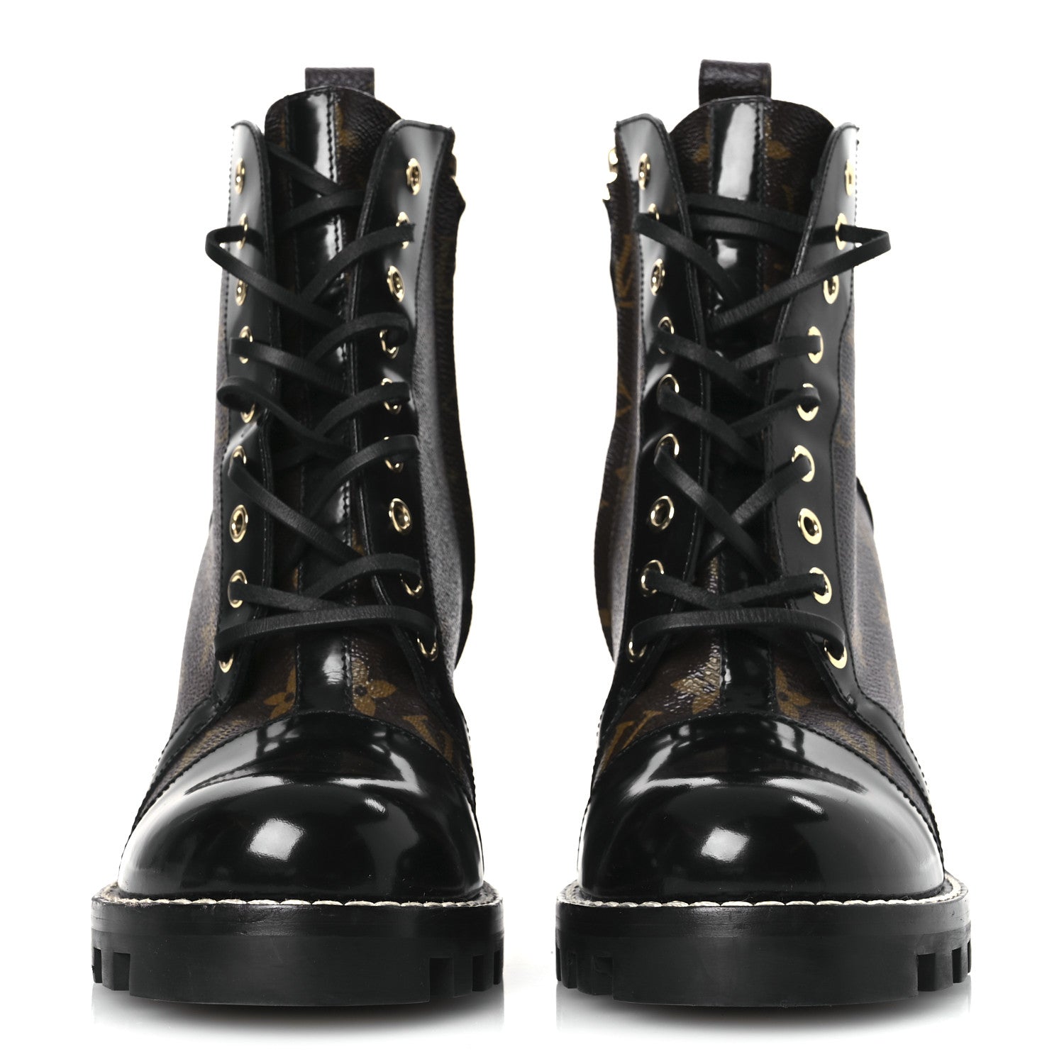 Louis Vuitton Patent Calfskin Monogram Star Trail Ankle Boots 41 Black 3 of 13