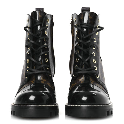 Louis Vuitton Patent Calfskin Monogram Star Trail Ankle Boots 41 Black 3 of 13