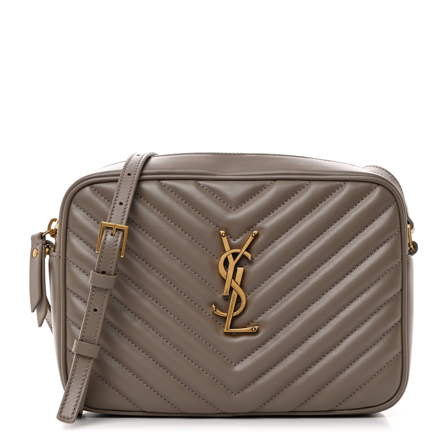 Saint Laurent Calfskin Matelasse Monogram Lou Camera Bag Greyish Brown 1 of 10