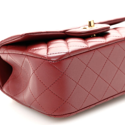 Chanel Lambskin Quilted Mini Top Handle Rectangular Flap Burgundy 9 of 10
