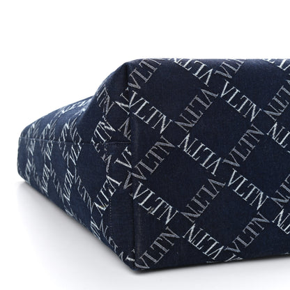 Valentino Garavani Denim Vring Logo Tote Blue 8 of 9
