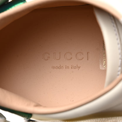 Gucci Calfskin Removable Crystals Bee Embroidered Ace Platform Sneakers 36 White 7 of 9