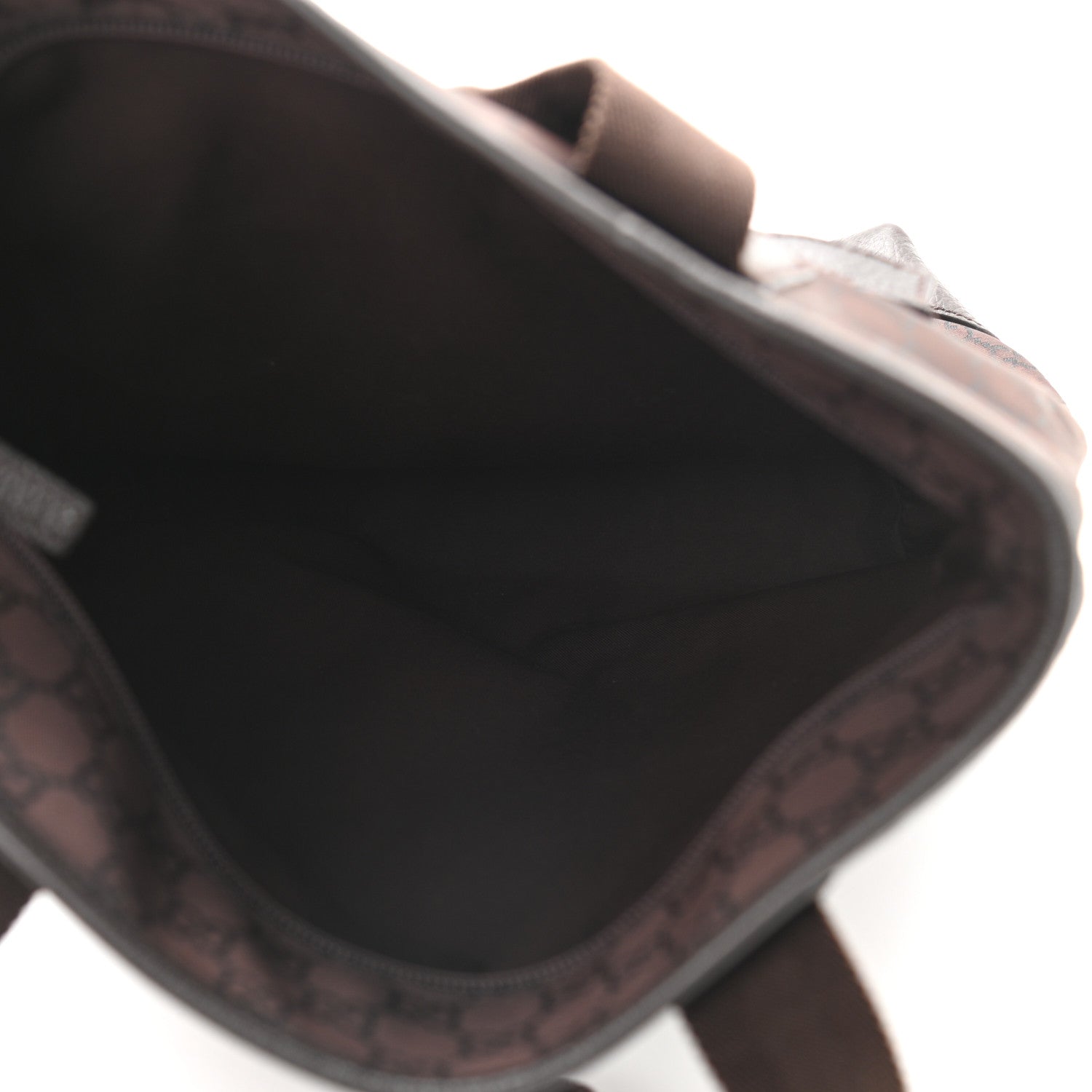 Gucci Nylon Calfskin Monogram Tall Tote Brown 5 of 9