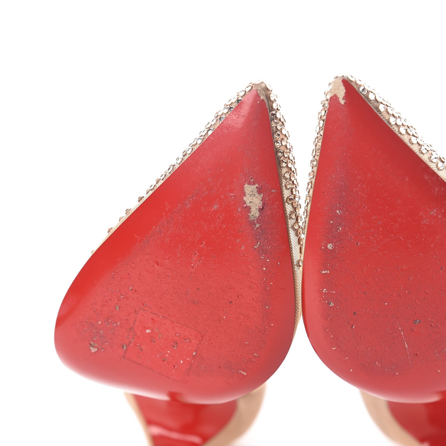 Christian Louboutin Suede Silk Crystal Strass Follies 100 Pumps 40 Neutral 8 of 11