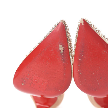 Christian Louboutin Suede Silk Crystal Strass Follies 100 Pumps 40 Neutral 8 of 11