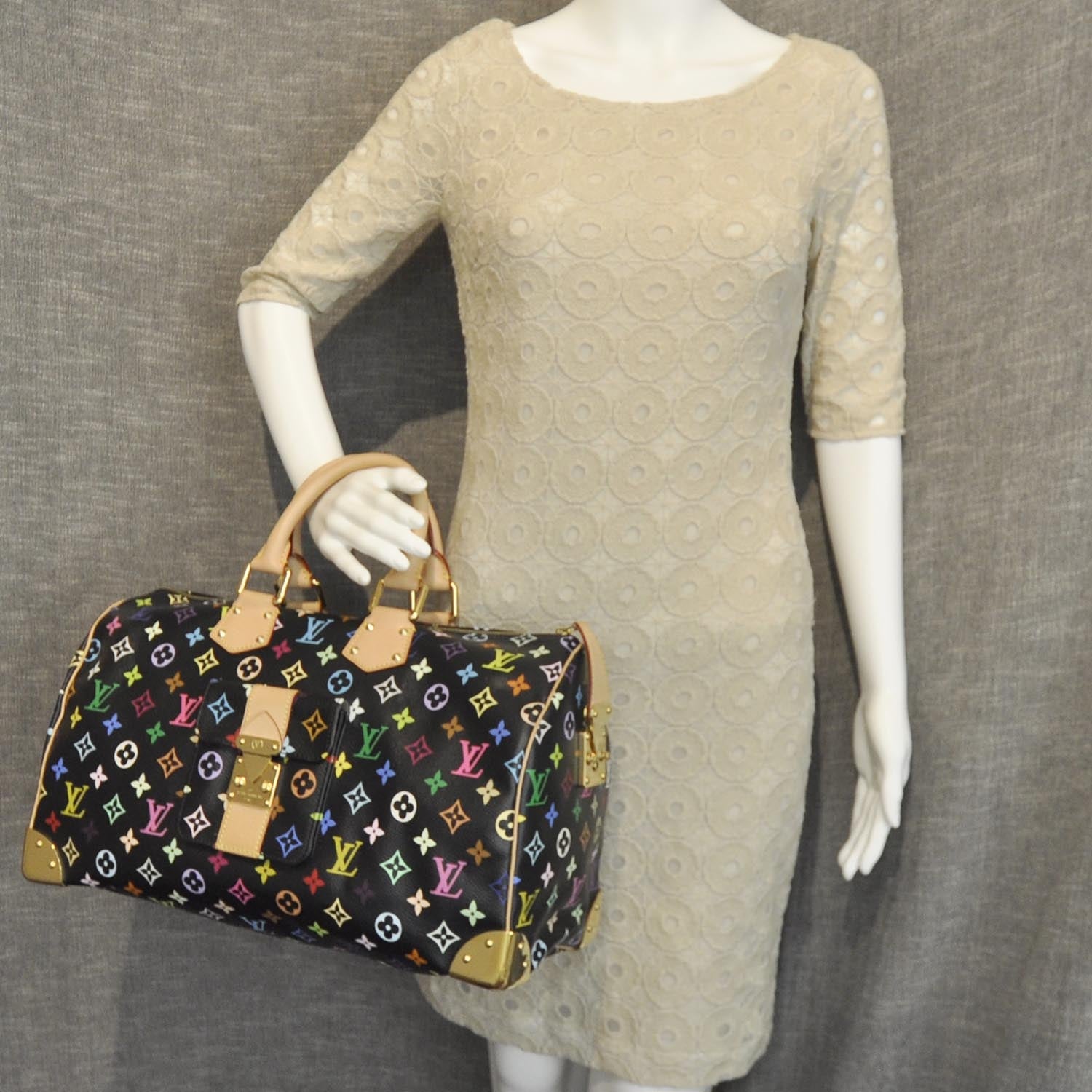 Louis Vuitton Monogram Multicolor Speedy 40 Black 2 of 11