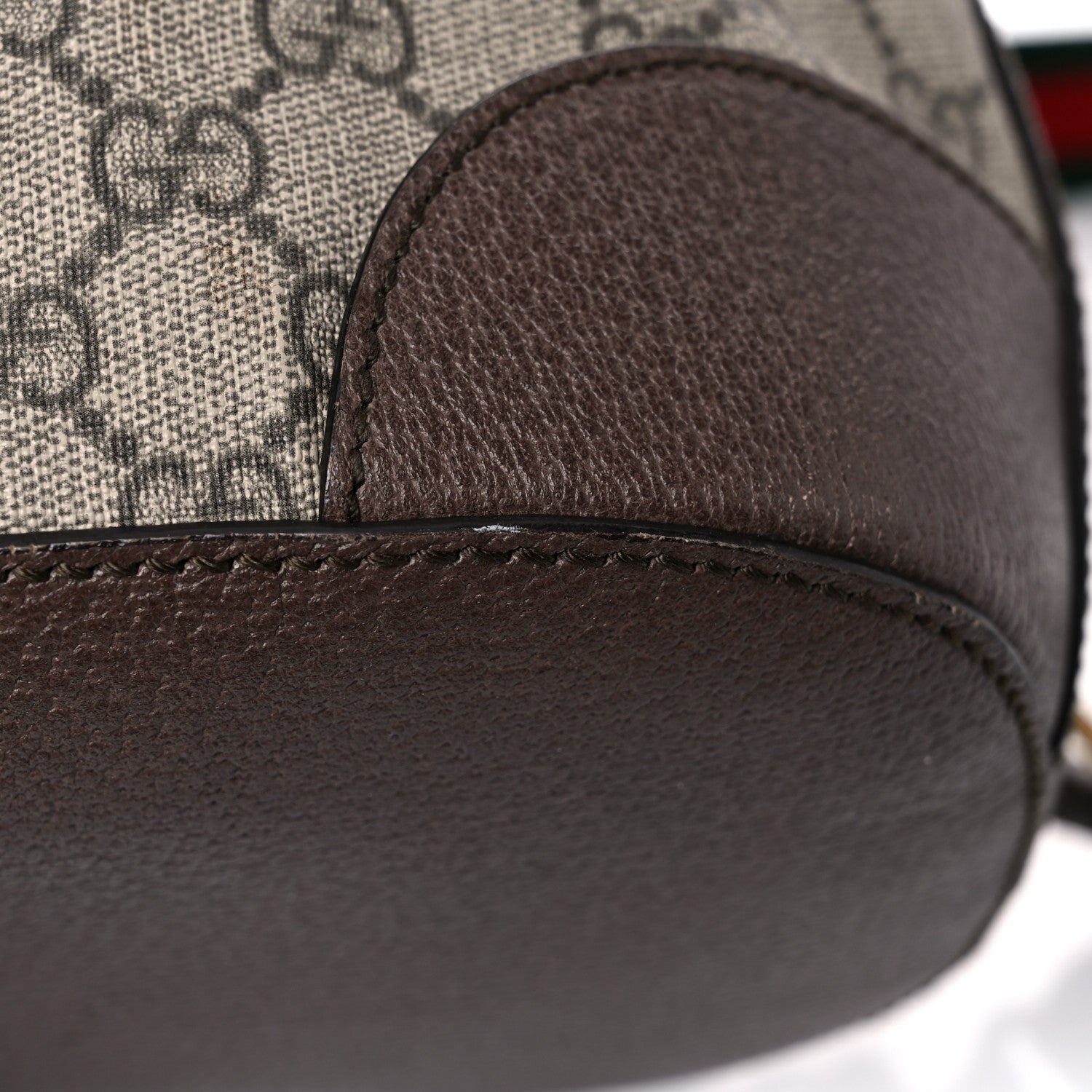 Gucci GG Supreme Monogram Neo Vintage Drawstring Bucket Backpack Beige New Acero Crop 16 of 22