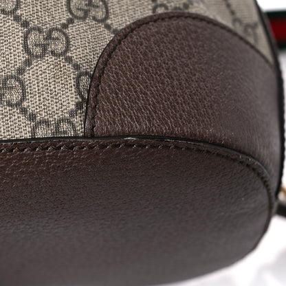 Gucci GG Supreme Monogram Neo Vintage Drawstring Bucket Backpack Beige New Acero Crop 16 of 22