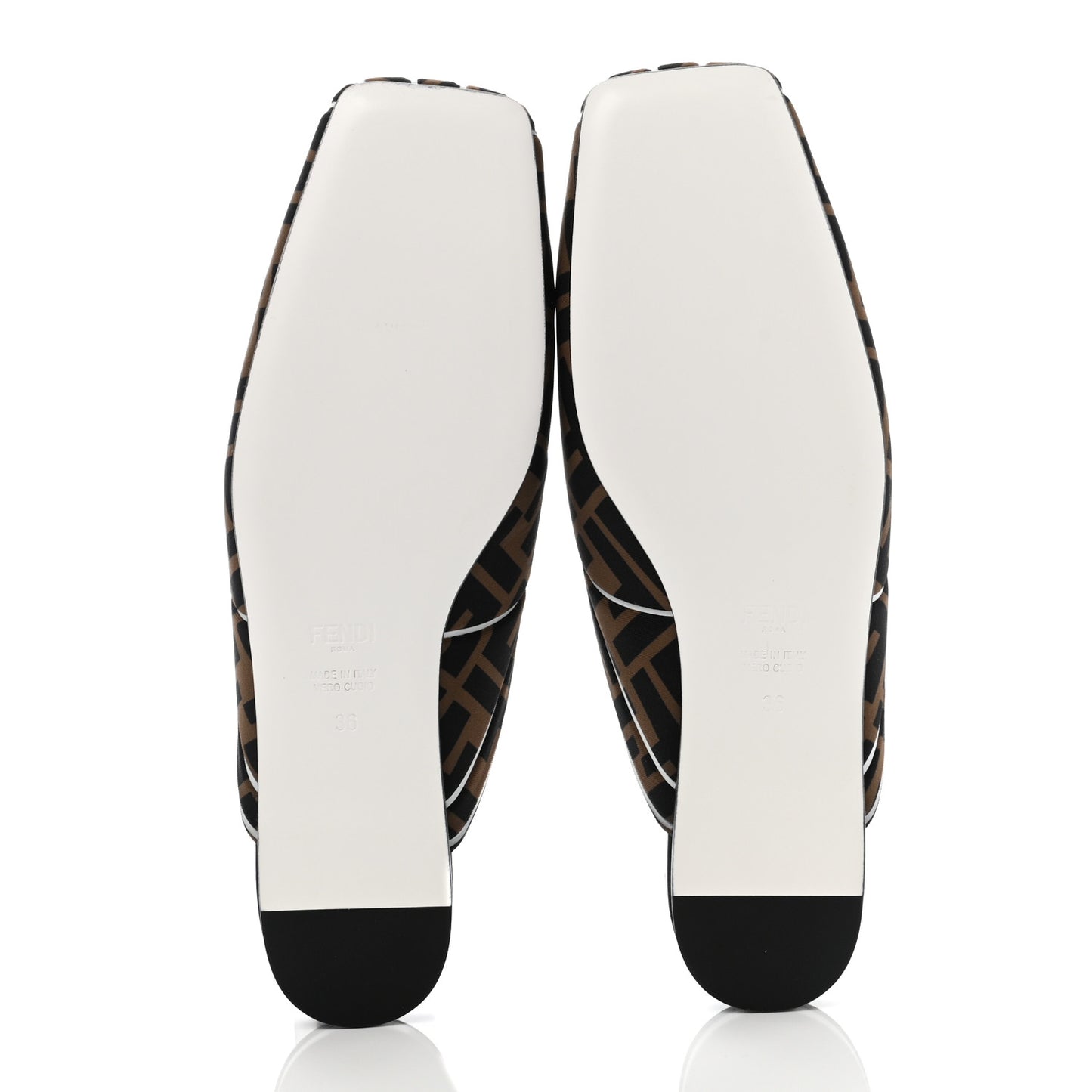 Lycra Film FF FFreedom Flat Mules 36 Tobacco Moro White