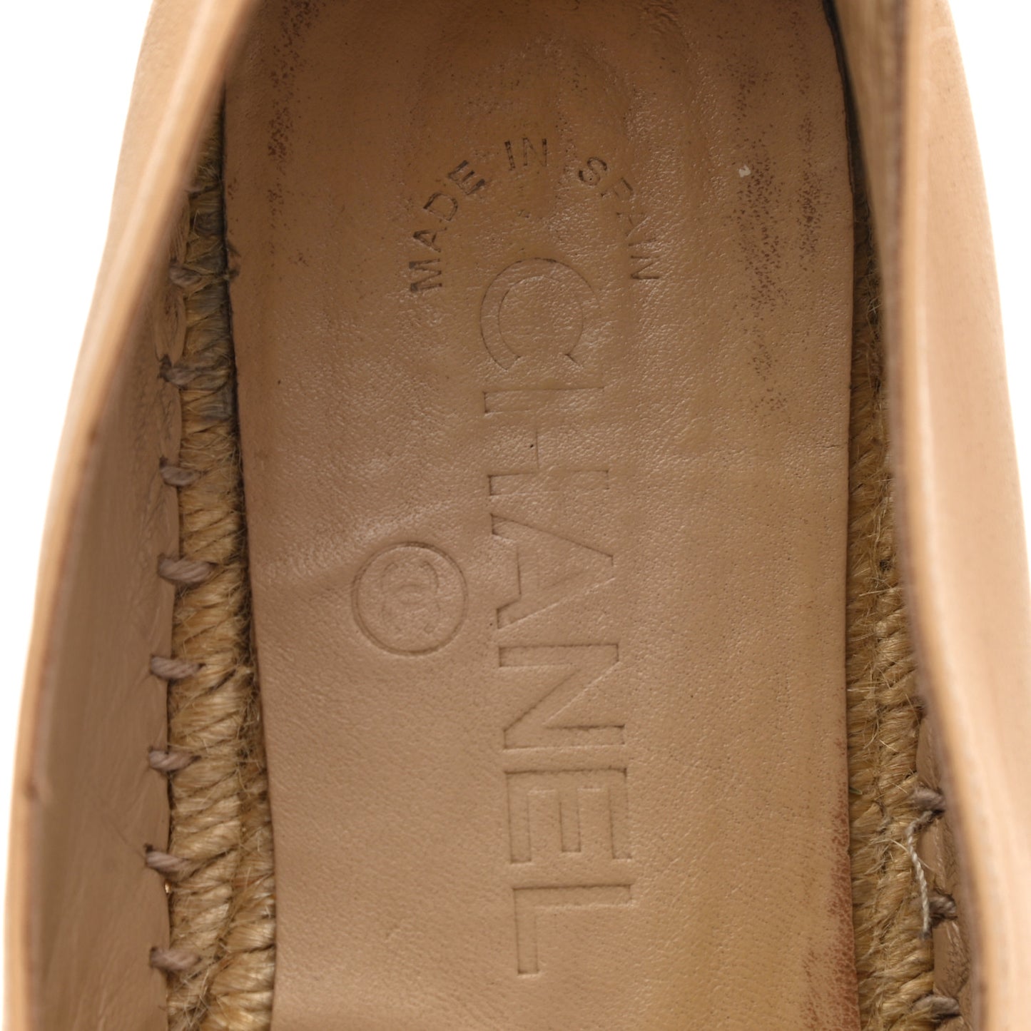 Lambskin CC Espadrilles 38 Beige Black