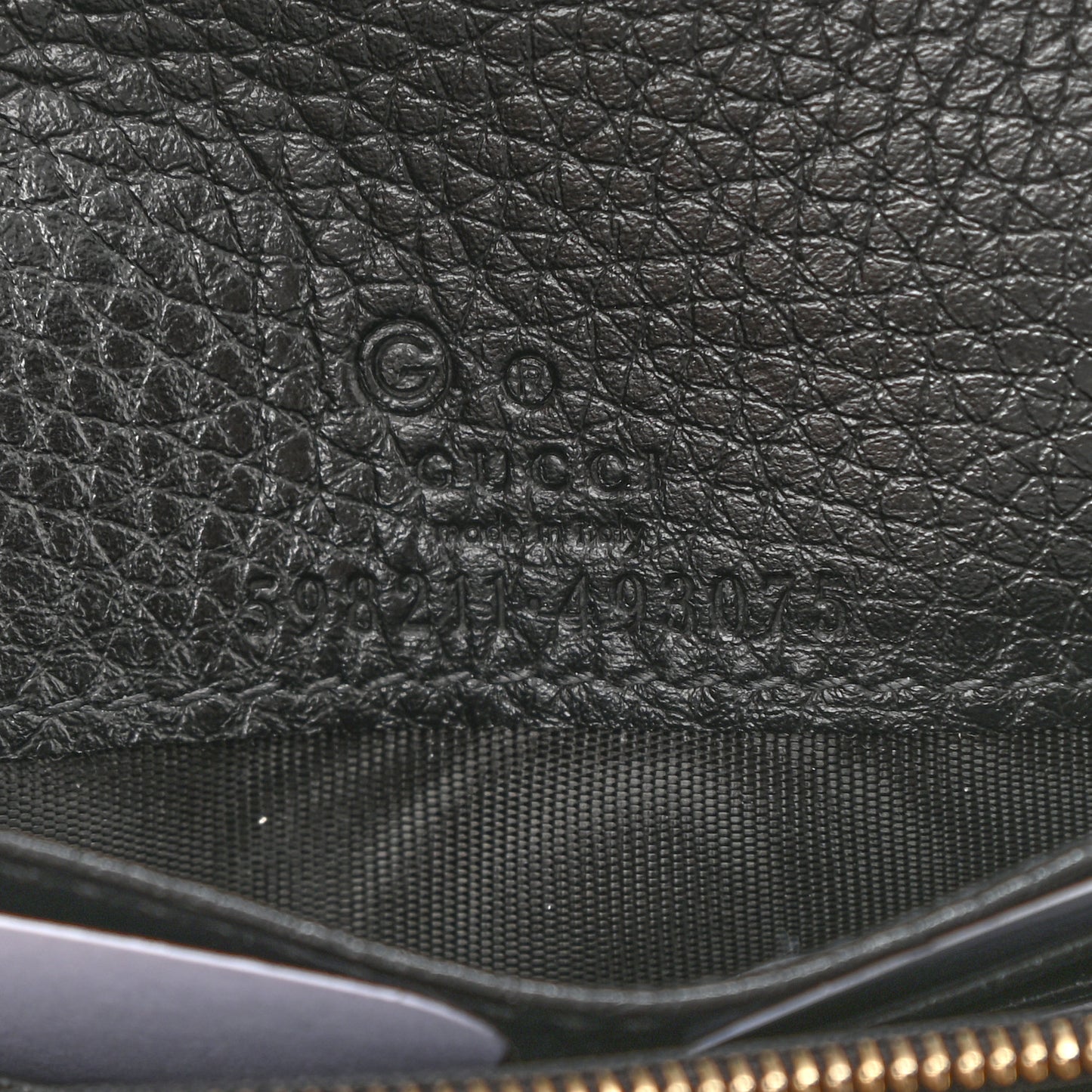 Pebbled Calfskin Soho Wallet on Chain Black