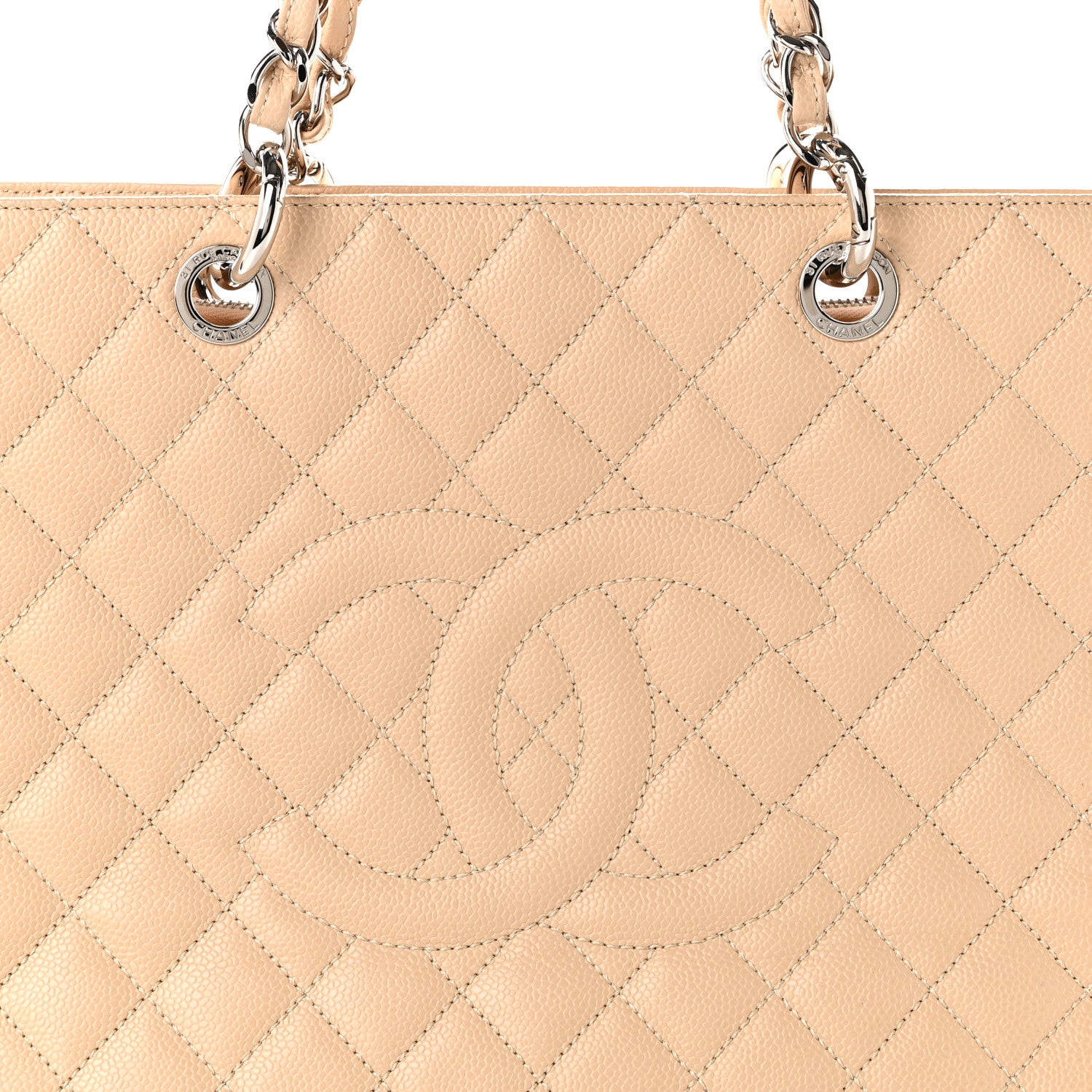Chanel Caviar Quilted Grand Shopping Tote GST Beige 8 of 11
