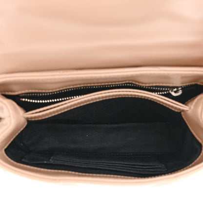 Saint Laurent Calfskin Y Quilted Monogram Toy Loulou Crossbody Bag Dark Beige 5 of 16