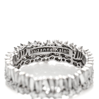 Suzanne Kalan 18K White Gold Diamond Classic Short Stack Eternity Band Ring 52 6 3 of 4