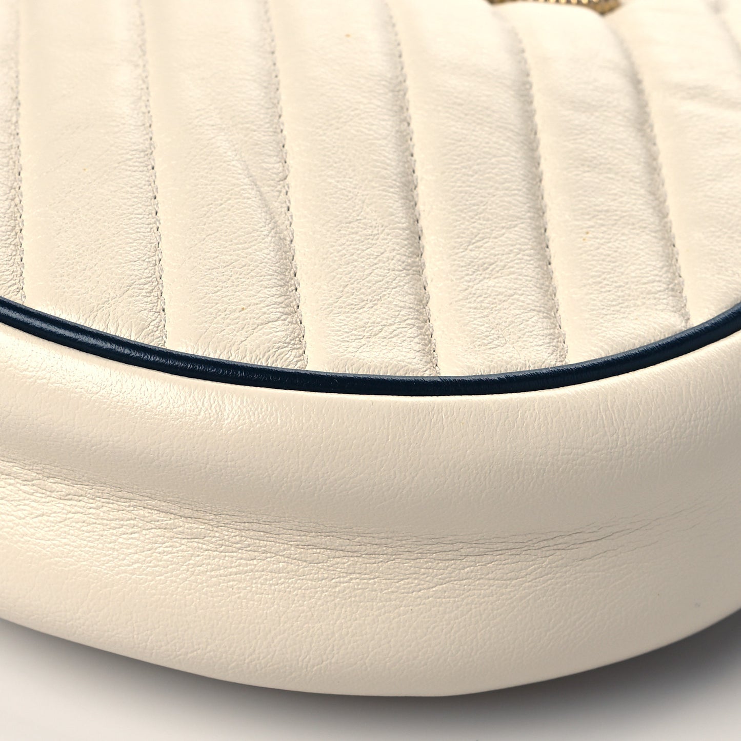Azalea Calfskin Matelasse Diagonal Mini Torchon GG Marmont Round Shoulder Bag Mystic White Blue Agata
