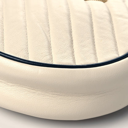 Gucci Azalea Calfskin Matelasse Diagonal Mini Torchon GG Marmont Round Shoulder Bag Mystic White Blue Agata 11 of 12