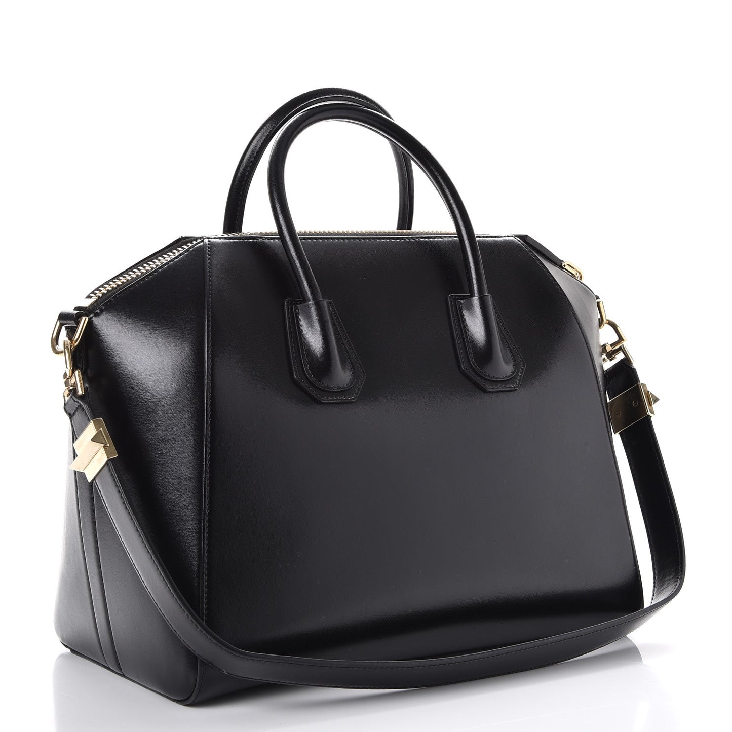Shiny Lord Calfskin Medium Antigona Black