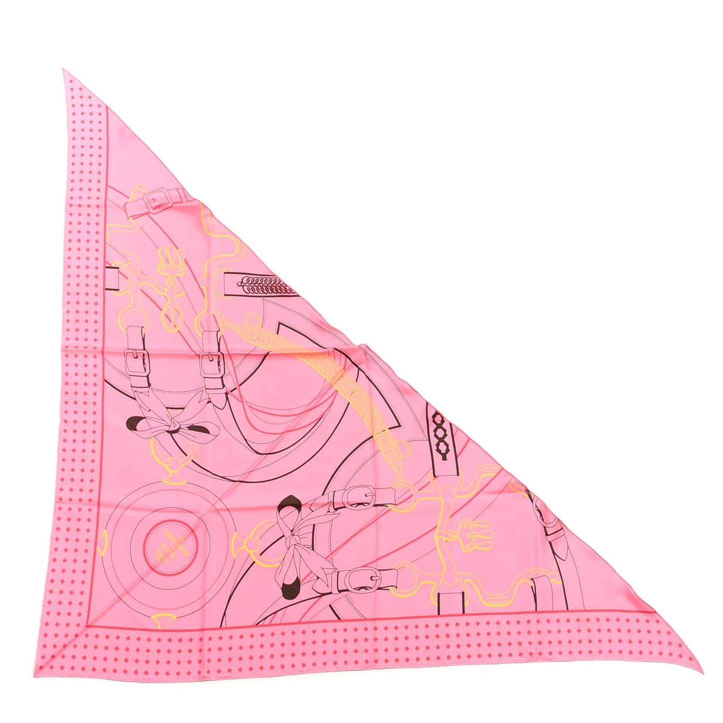 Silk La Promenade Du Matin Giant Pointe Triangle Scarf Rose Malabar Jaune