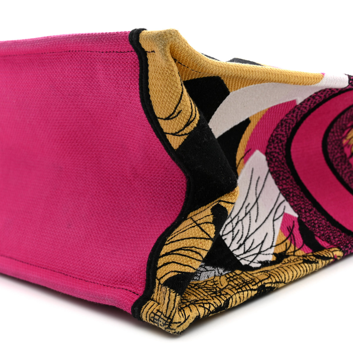 Christian Dior Canvas Embroidered Large Jungle Pop Book Tote Fuchsia Multicolor 10 of 12