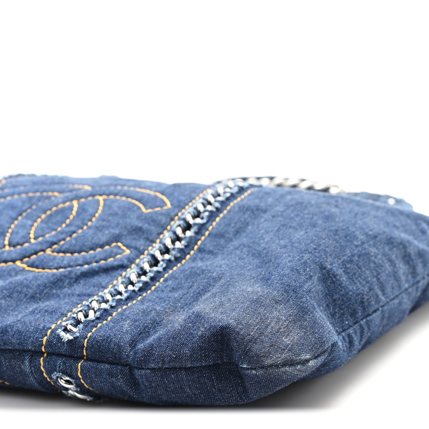 Denim Quilted Luxe Ligne Tote Blue