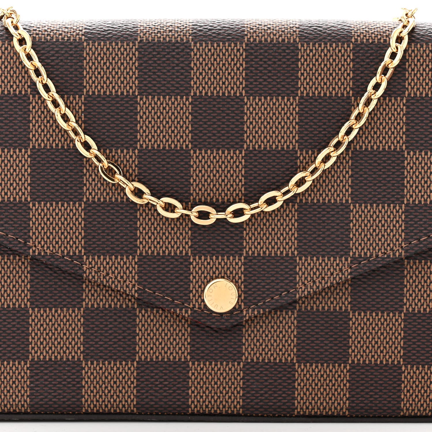 Louis Vuitton Damier Ebene Pochette Felicie Chain Wallet 8 of 11