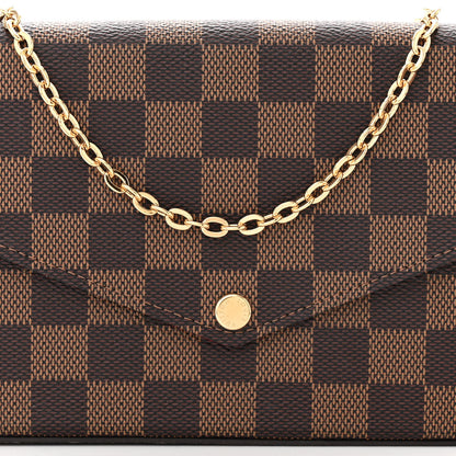 Louis Vuitton Damier Ebene Pochette Felicie Chain Wallet 8 of 11